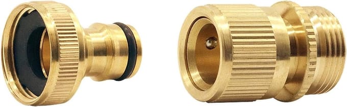 Snelkoppeling voor tuinslang van massief messing, 3/4 inch wateraansluiting voor tuingebruik