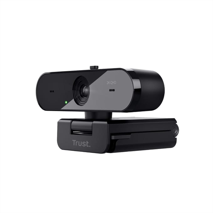 Trust Taxon Webcam - 2K QHD webcam – Autofocus – Dubbele microfoon – Privacyfilter – Zwart