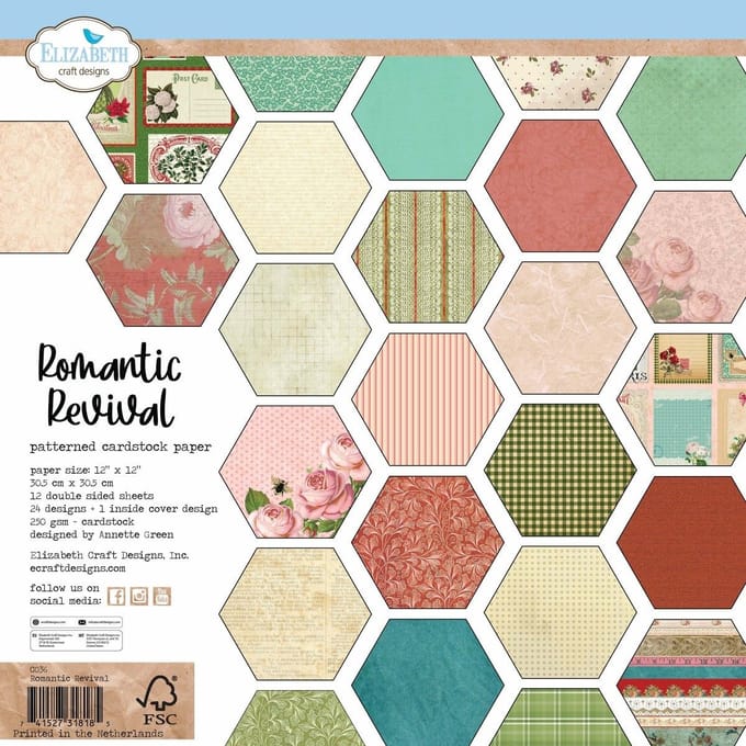 ECD papierblok Romantic revival 12x12 dubbelzijdig