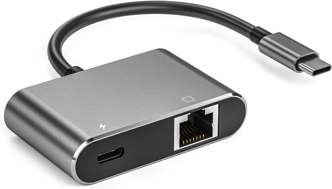 Netwerk Adapter - Ethernet Hub - Internet Verbinding - Met PD Laden - Gigabit Snelheid - Zwart