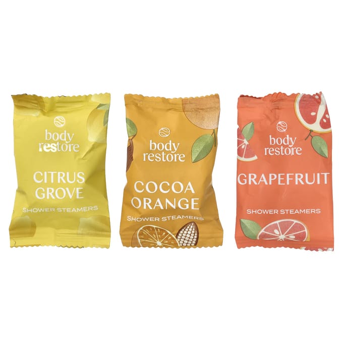 Shower Steamers Citrus Mix 6-pack - Body Restore - Douche Tabletten met Etherische Oliën - Aromatherapie Douche - Wellness Cadeau