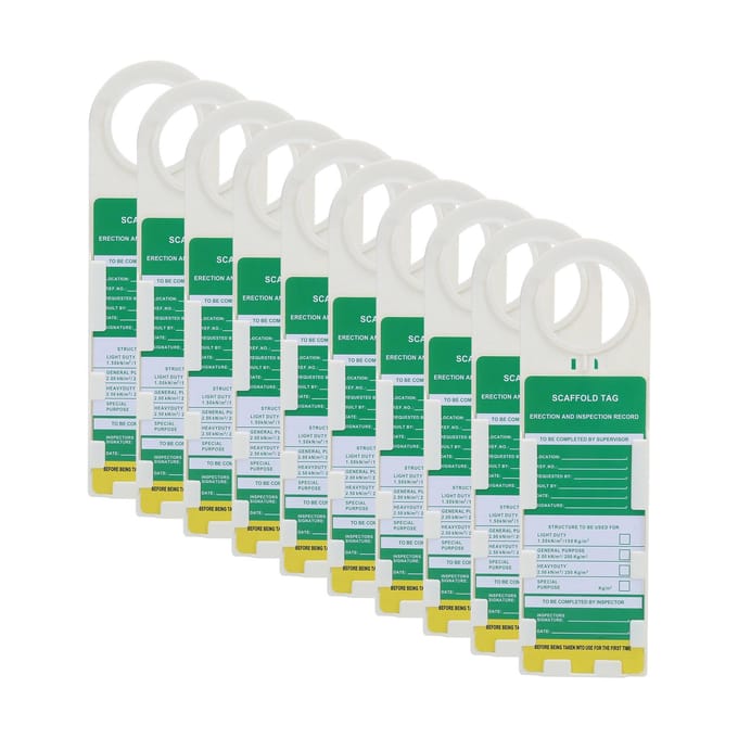 10 PCS Étiquette d'échafaudage Verrouillage Avertissement Entretien Signe pour Sécurité Électrique Chimique Industrielle white