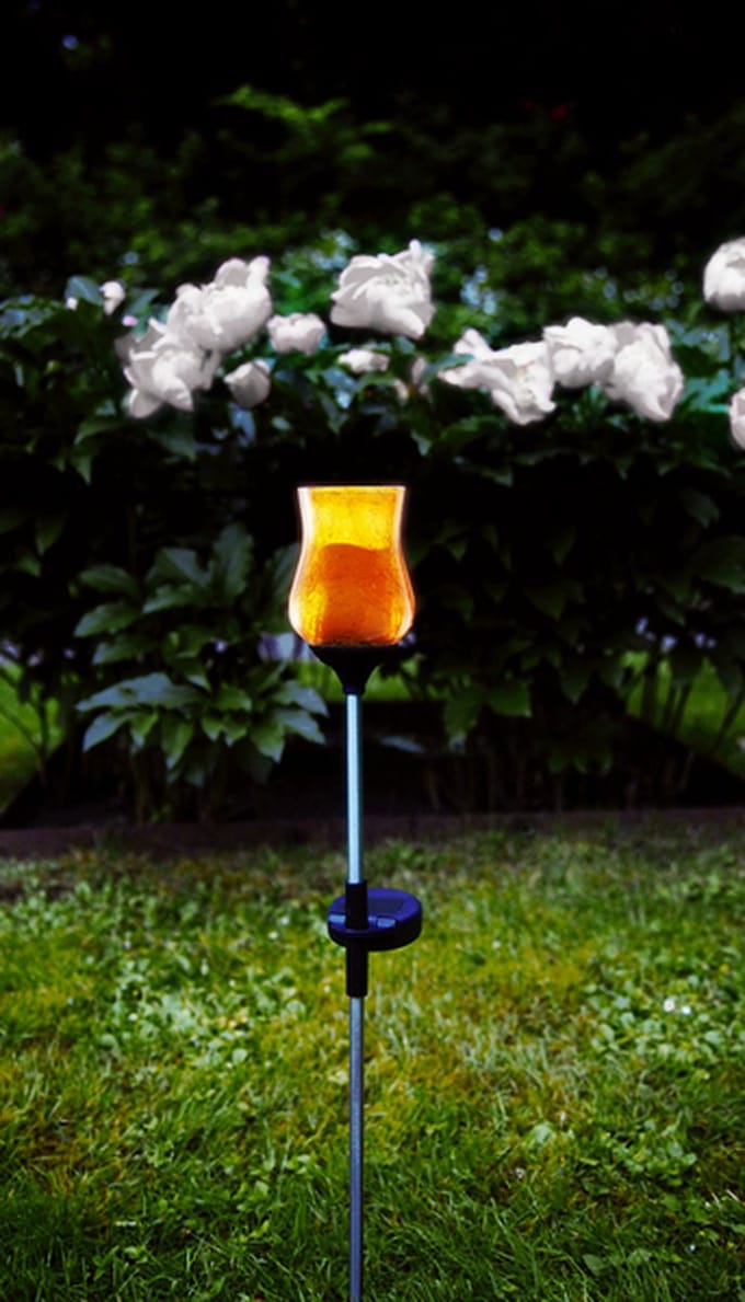 RTM Lighting Solar Tuinverlichting decoratie Lyon Oranje Warm Wit licht -Amber -81 cm hoog