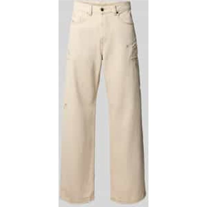 High waist baggy jeans met destroyed-details