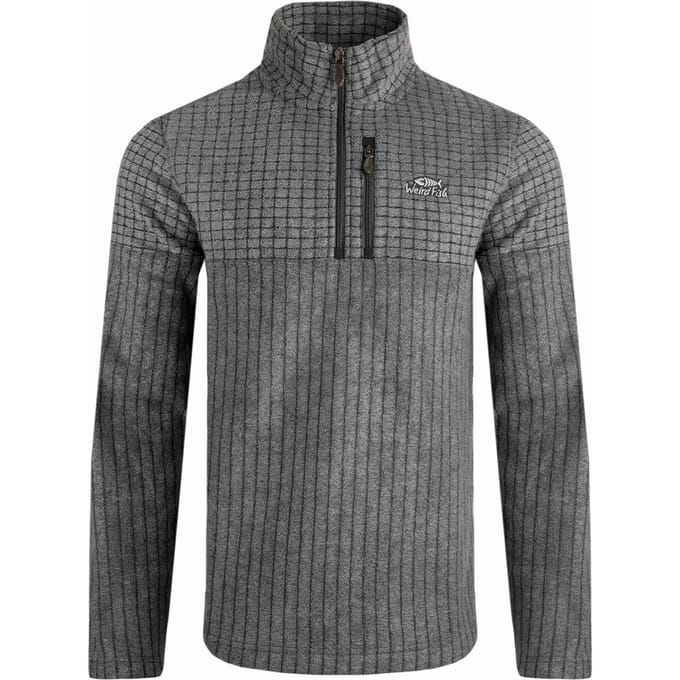 Weird Fish Heren Longmont Grid Eco Friendly Quarter Zip Fleece Top (Marine)