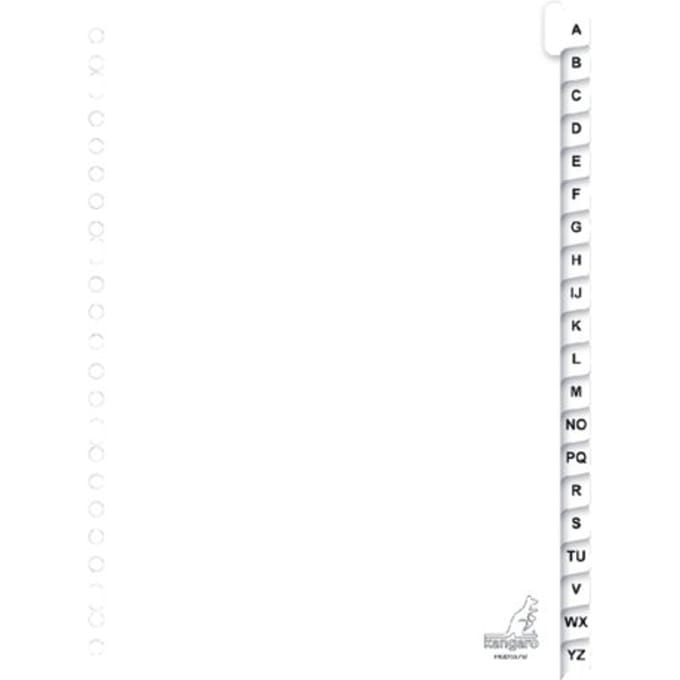 Kangaro tabbladen - A4 - karton - 190 grams - wit - 23-gaats - 20-delig letters A-Z