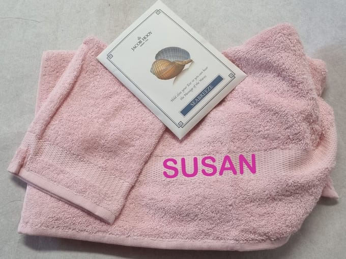 Handdoek met naam geborduurd Sinterklaas-Kerst cadeau