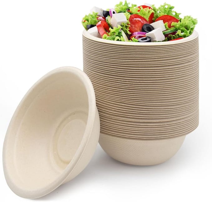 50 Composteerbare Papieren Borden - Biodegradabel, Stevig voor Feest en Buffet - 350ml