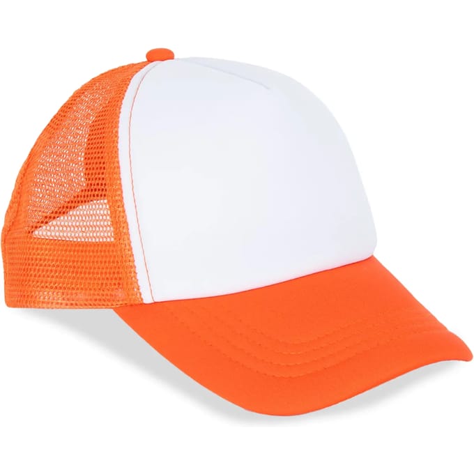 K-up Kindertruckerpet - 5 Panelen KP143 - White / Vermillon Orange - One size