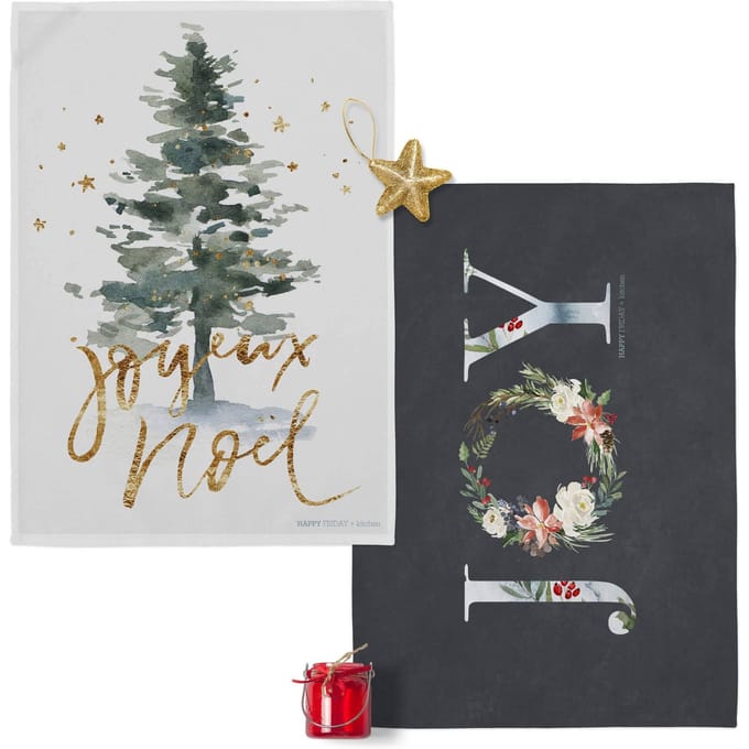 Set van 2 theedoeken Joyeux | Happy Friday