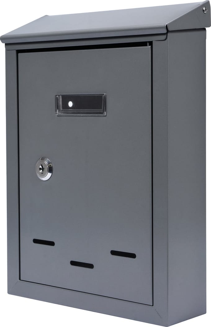 VOREL Brievenbus SMALL met 2 sleutels - grafiet - 285x200x60 mm
