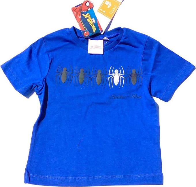 Marvel Spiderman t-shirt - Spiders - blauw - maat 122/128 (8 jaar)