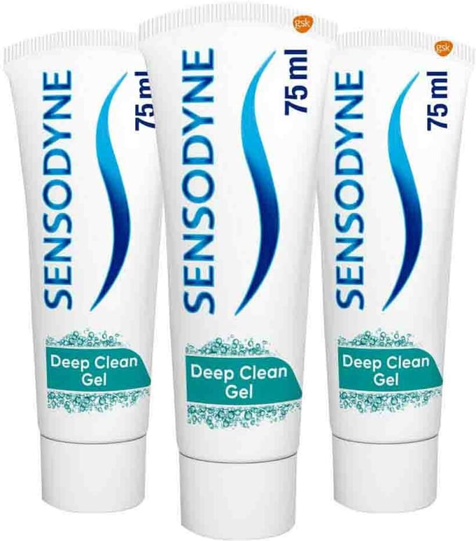 3x Sensodyne Tandpasta Deep Clean Gel 75 ml