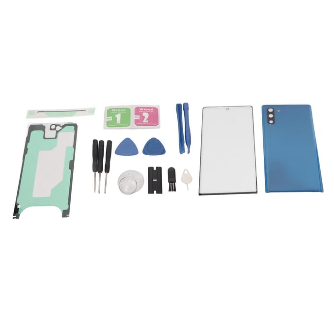 Verre Arrière de Remplacement et Kits de Réparation d'Écran Avant pour Samsung Galaxy Note 10 Bleu bleu