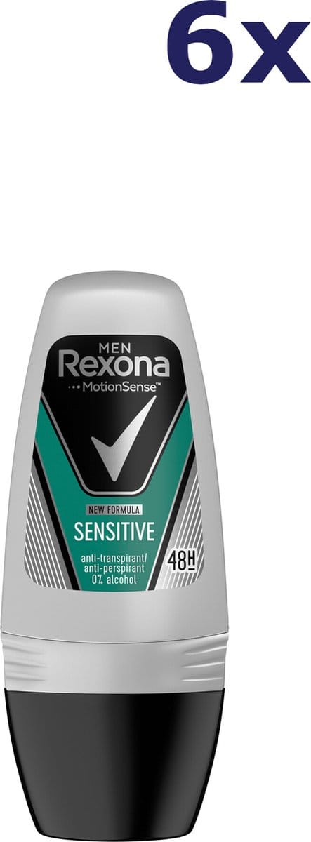 Rexona Men - Sensitive - 6 x 50 ml - Voordeelverpakking