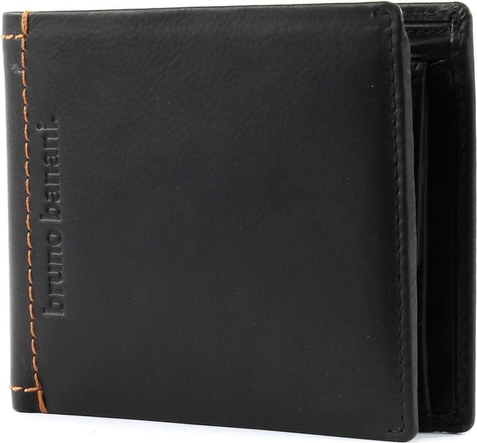 bruno banani Leren Portemonnee Arizona Wallet Quer Black Zwart