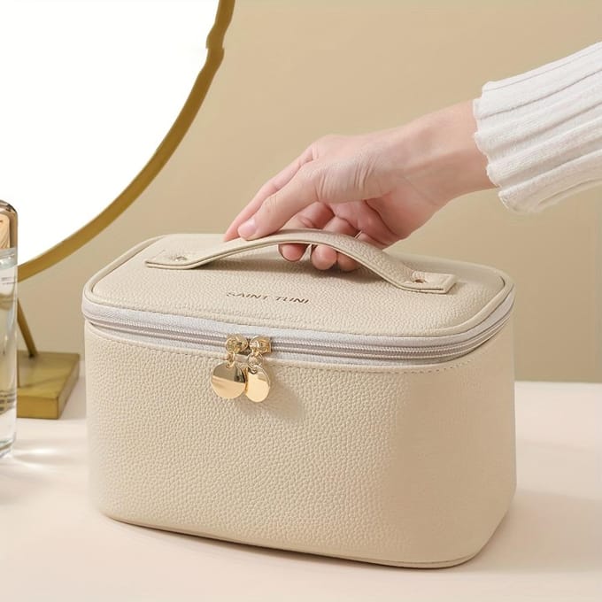 Draagbare Make-uptas met Vakken voor het Organiseren van Toiletartikelen, Perfect voor Reizen roze