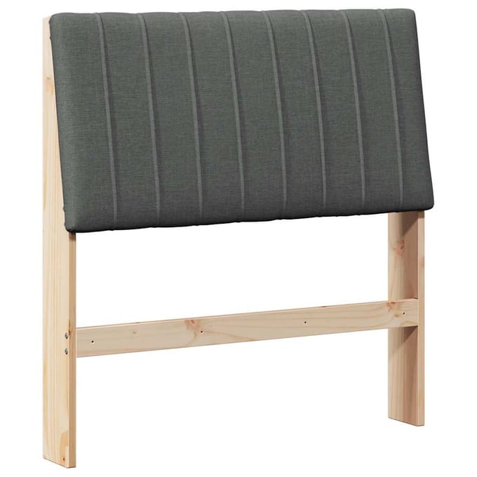 vidaXL Gestoffeerd hoofdbord Donkergrijs 90 cm Massief grenenhout
