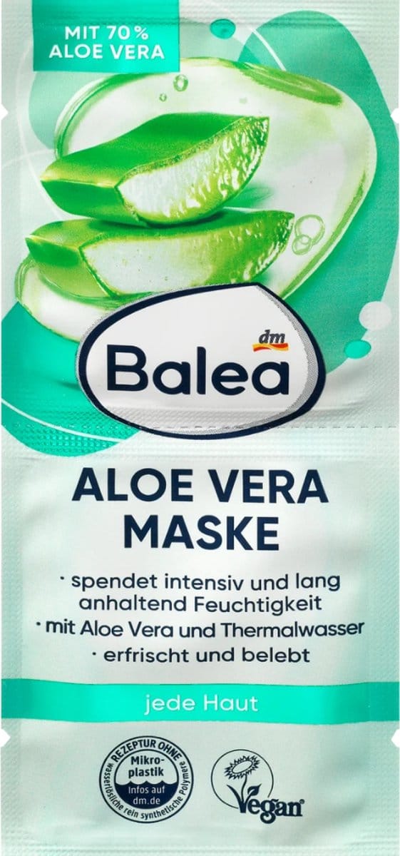 Balea Gezichtsmasker aloë vera (2x8 ml) - 16 ml - Vegan