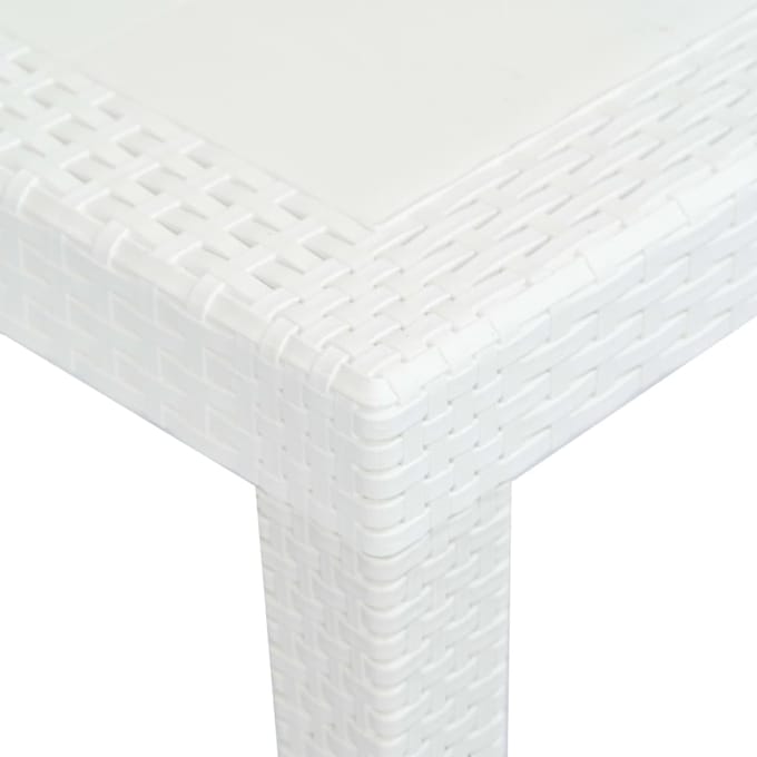 vidaXL - Tuintafel - 150x90x72 - cm - rattan-look - kunststof - wit
