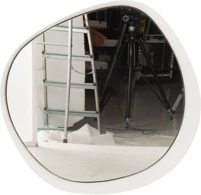 J-Line spiegel - metaal/glas - wit - large - Ø 86.5 cm