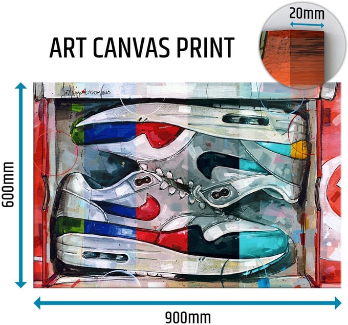 Sneaker canvas shoebox colourway 90x60 cm