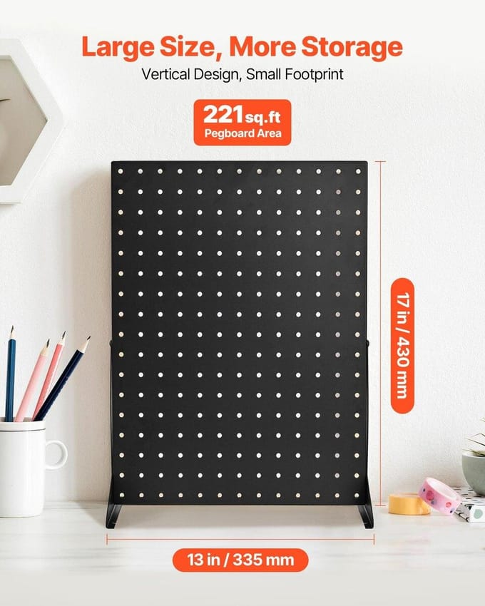 Support d'affichage sur panneau perforé Panneaux de display sur table Panneau perforé Affichage Noir (4 PIÈCES)