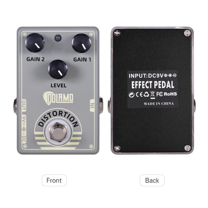 Dolamo D-5 Mark IV Distortion Gitaareffectpedaal Distortionpedaal met True Bypass voor elektrisch grijs