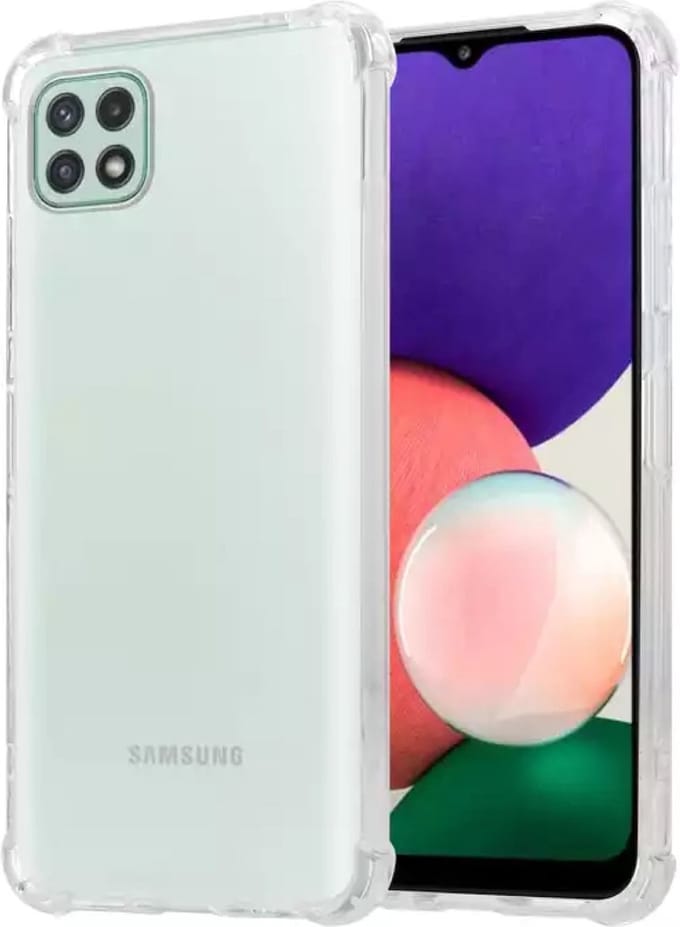 Anti Shock silicone back cover Geschikt voor Samsung Galaxy A22 5G - Transparant hoesje + gratis screenprotector