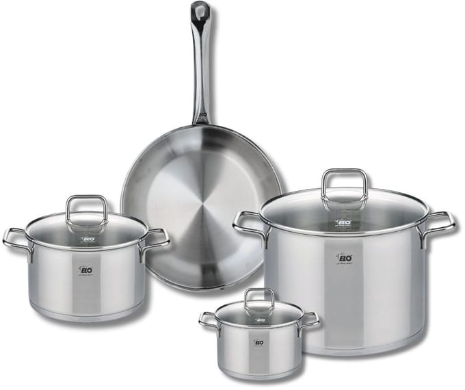 Set van 1 Koekenpan 28 cm en 3 kookpotten 14, 20 en 26 cm Elo Profi Citrin