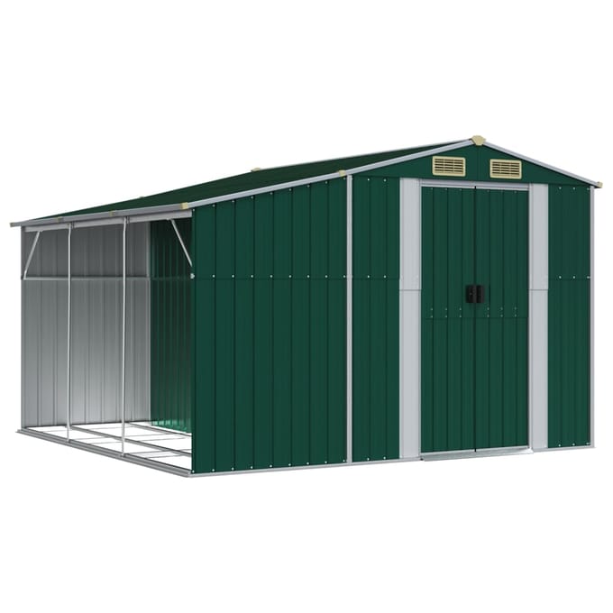 vidaXL - Tuinschuur - 277x279x179 - cm - gegalvaniseerd - staal - groen