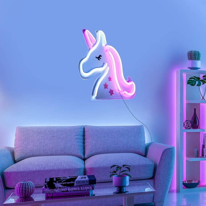 JUST LIGHT. GmbH LED wandlamp Neon Unicorn, USB