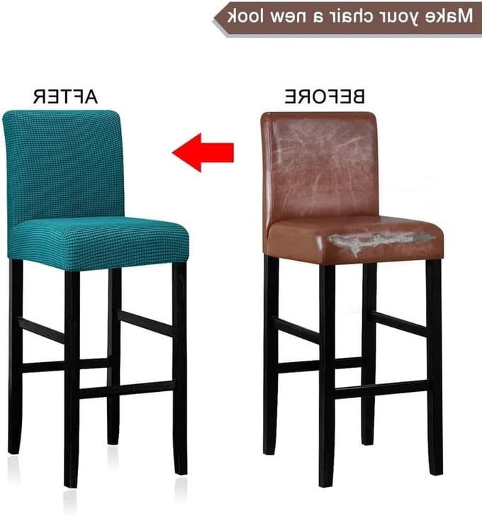 Barkrukhoezen Set - Stoelbeschermers - Stoelen Vernieuwen - Elastisch Materiaal - Universele Maat - Effen Kleur