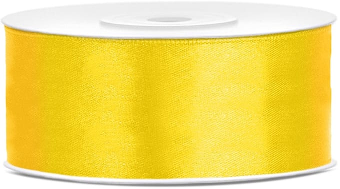 Hobbygroep satijnlint geel 25 mm 25 m luxe knutselband.