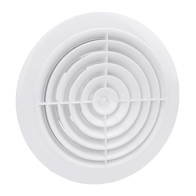 Grille d'aération ronde 200 mm Blanc ABS Réglable Mur Bouchon d'aération pour Salle de bain Bureau Cuisine