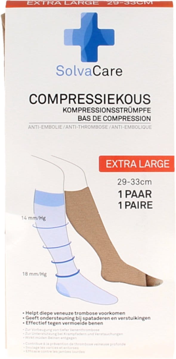Solvacare Compressiekous beige XL 29 - 33 cm 1 Paar