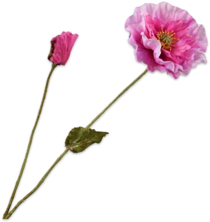Silk-ka Kunstbloem-Zijden Bloem Klaproos Tak Roze-Rood 74 cm