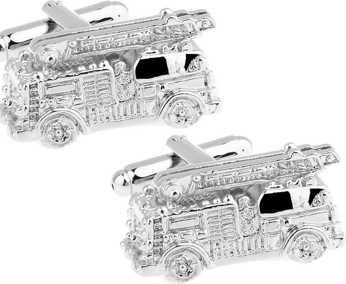 Amanto Manchetknopen Ate - 316L Staal - Brandweerwagen - 11x26mm