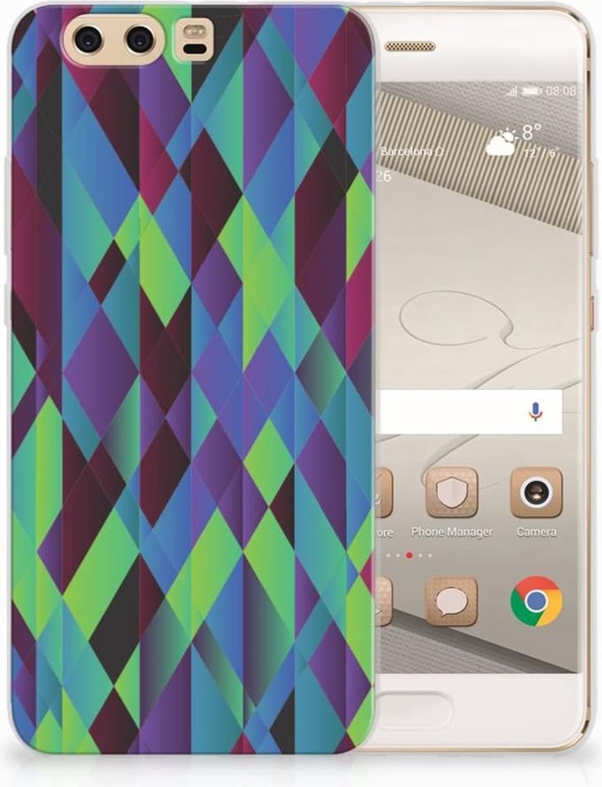 Huawei P10 Plus TPU Hoesje Abstract Green Blue