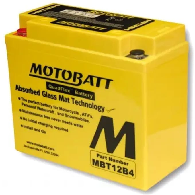 Motorfiets accu Motobatt MBT12B4 (2 poles)