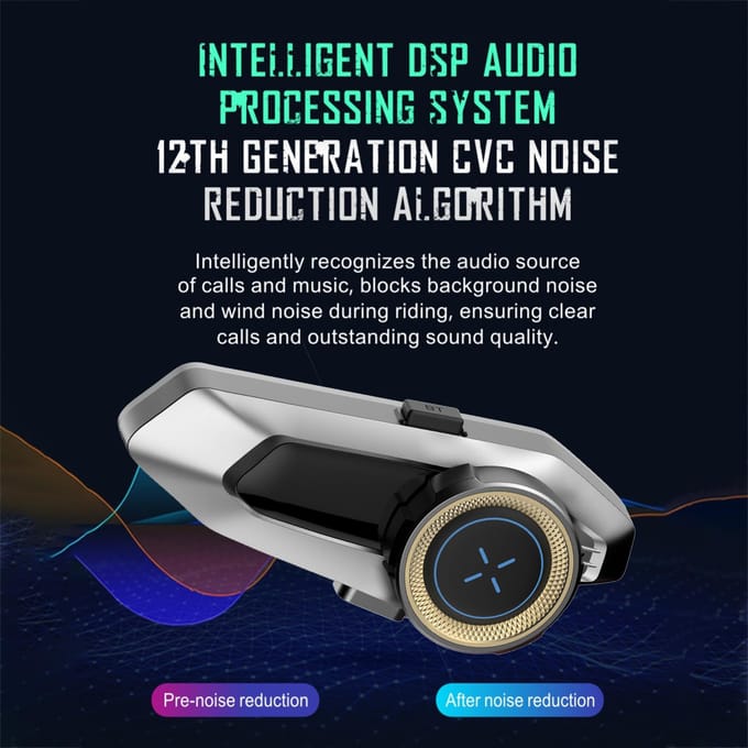 Hysnox H10 Motorhelm Intercom 10-persoons Groepsintercom Tot 2000M CVC-ruisonderdrukking rood
