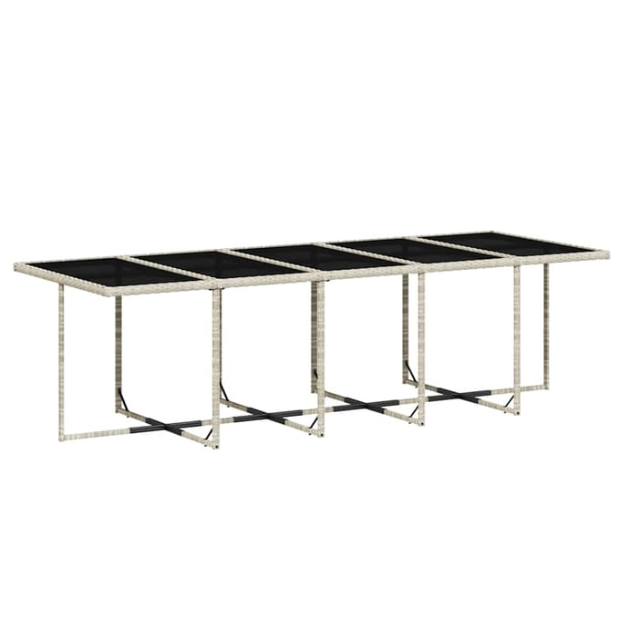 vidaXL - 15-delige - Tuinset - met - kussens - poly - rattan - lichtgrijs
