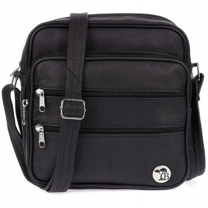 Beltimore® Essentials - Grote Heren Schoudertas - Messenger Bag - Echt Leder - Zwart