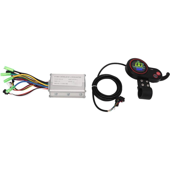 36V 48V 15A Motor Borstelloze Controller en LCD Display Kit voor Elektrische Fietsen Scooters 22.2mm Stuur black