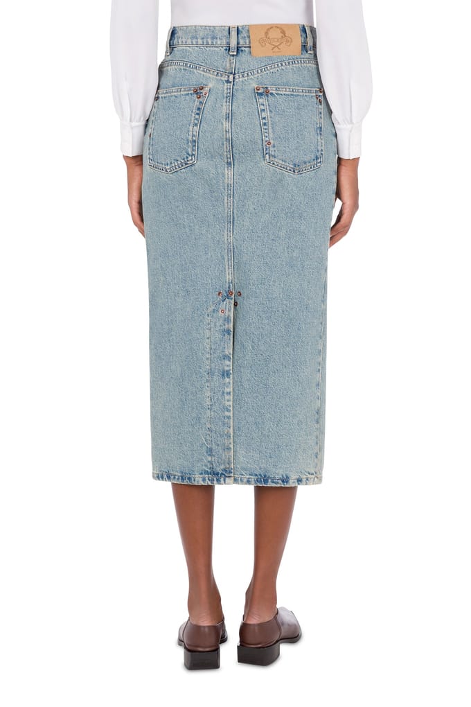 Moschino Blue Cotton Denim Skirt Blue Taglia: 46 | Minigonne Outlet | Donna | Blu