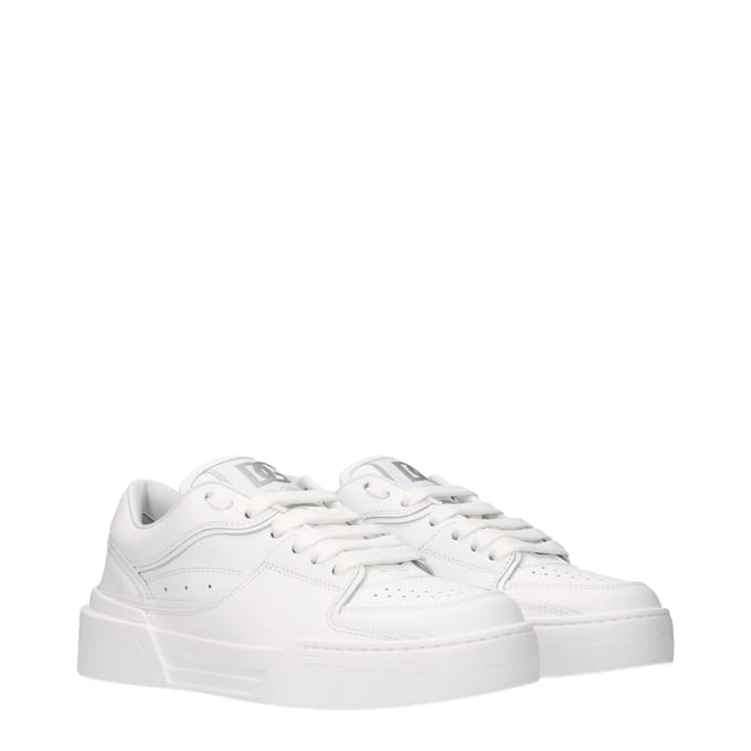 Dolce & Gabbana Witte Leren Lage Sneakers