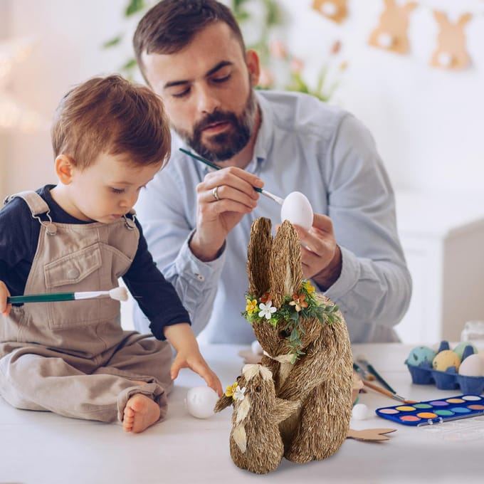 Paashaasdecoratie Lente Home Decor Konijntjesbeeldjes brown