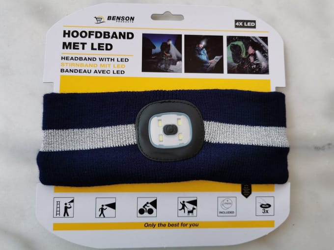 Benson Hoofdband met ledlicht donkerblauw
