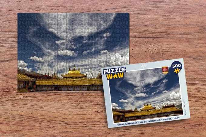 Puzzel Vooraanzicht van de Jokhang Tempel Tibet - Legpuzzel - Puzzel 500 stukjes