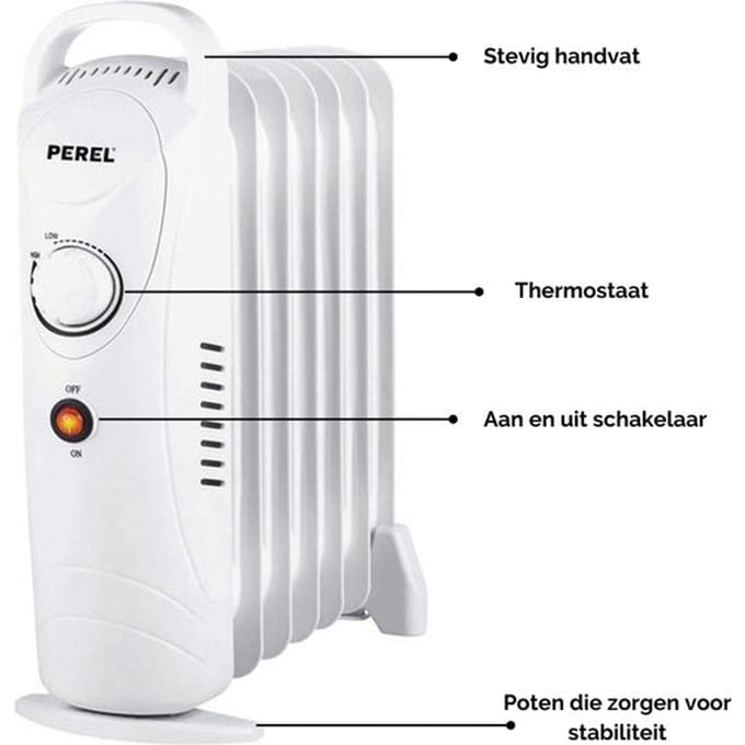 Perel Olieradiator, 7 ribben, 700 W